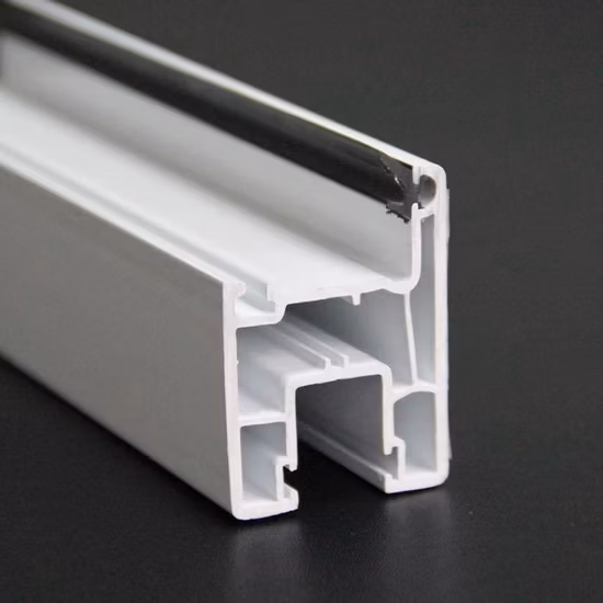 112series Color deslizante y blanco Coextrusión UPVC/Perfil de plástico PVC/Material de marco de tres pistas de plástico sin plomo,